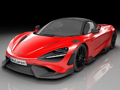 Red McLaren High Performance Sports Car With Sleek Design Black Wheels And Aerodynamic Features 3d model