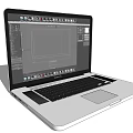 Laptop Running Design Software With Screen Display Interface And Canvas Toolbars 3d model