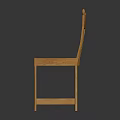 Wooden Chair For Home Furniture With Simple Design Curved Back And Carved Details