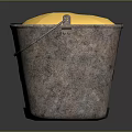 Four Colorful Decorative Buckets With Varied Materials And Metal Handles