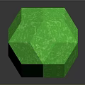 Green Polyhedral Plant With Textured Surface On Black Reflective Background