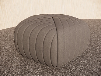 Modern Round Sitting Stool Cloth Ottoman Sofa Stool 3d model