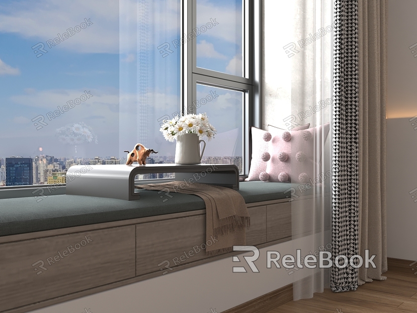 Bedroom Drawer Cushion Bay Window model