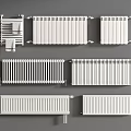 White Radiators with Various Styles for Home Heating and Interior Decoration 3d model