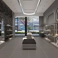 Modern Shoe And Bag Store Interior With Shelves Display Table Bright Lighting And Large Windows