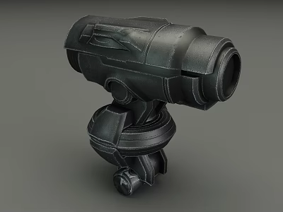 Black Metallic Mechanical Device With Detailed Structure Adjustable Base And Lens 3d model