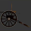 Old Fashioned Wheeled Weapon With Large Wooden Wheels And Metal Barrel