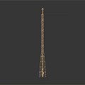 Eiffel Tower Model Detailed Metal Structure With Reflective Base And Decorative Design