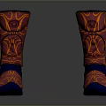 Colorful Socks With Blue Base And Intricate Orange Red Patterns For Modern Fashion