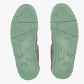 Gray High Top Sneakers With Textured Upper Light Green Sole And Ventilation Holes