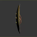 Ancient Golden Circular Shield With Four Decorative Dots And Historical Weapon Design