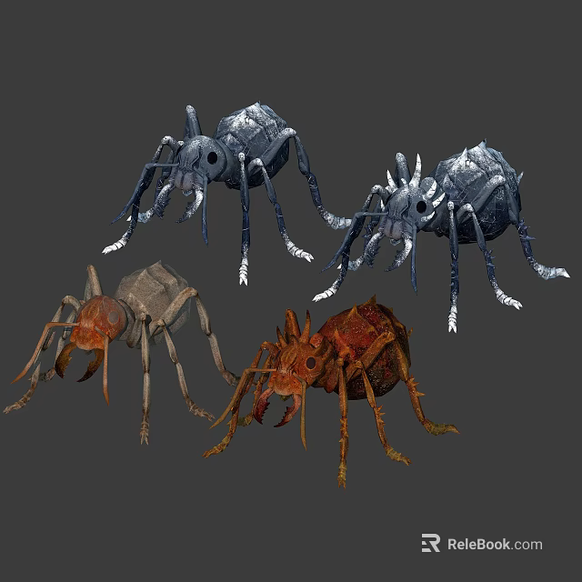 Different Colored Ants 3D Models With Detailed Design And Textures 3d model 