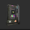 Retro Electronic Arcade Gaming Machine With Colorful Screen And Control Panel