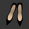 Stylish Black High Heels With Pointed Toe And Red Heels For Women