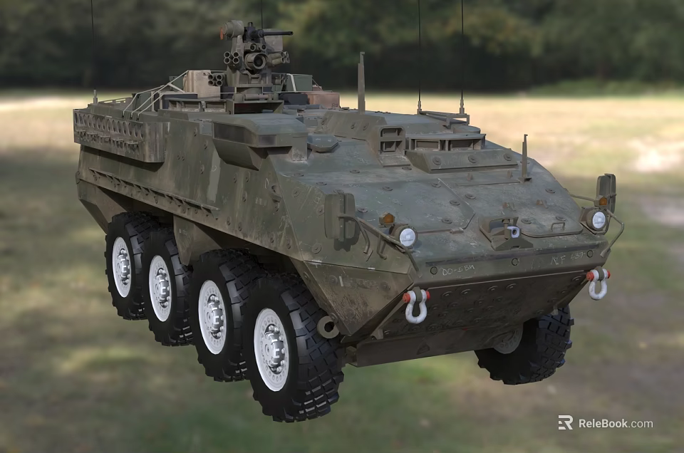 Advanced Military Armored Vehicle With Six Wheel Design And Camouflage Paint 3d model 