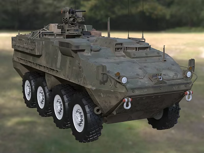 Advanced Military Armored Vehicle With Six Wheel Design And Camouflage Paint 3d model