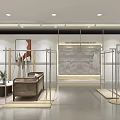 Elegant Modern Clothing Store Interior With Mannequins Clothing Racks And Plants