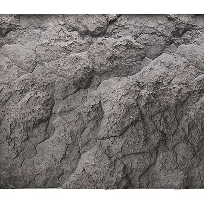 Natural Rough Textured Rock Structure With Cracked Surface And Gray Tone 3d model