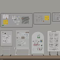 Organized Wall Mounted Stand Up Whiteboards Bulletin Boards With Notes Drawings Sticky Notes