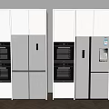 Zero Embedded Ultra-thin Refrigerator Four-door Three-door Refrigerator with Screen Intelligent Steamer Oven Refrigerator Cabinet 3d model