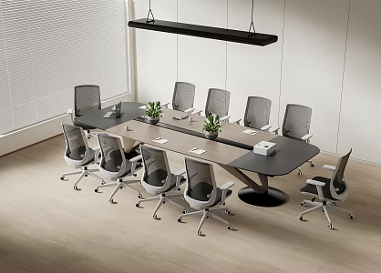 Modern Meeting Table and Chair Office Desk and Chair 3d model