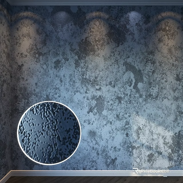 Textured Building Component Featuring Blue Gray Surface And Rough Detailed Texture 3d model