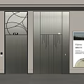 Modern Elevator Interior Design With Silver Doors And Decorative Panel