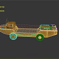 Orange Amphibious Vehicle With Boat Like Hull And Strong Wheels For Multi Purpose Use