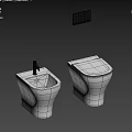 Sleek Modern White Toilet With Matching Hand Basin In Minimalist Design