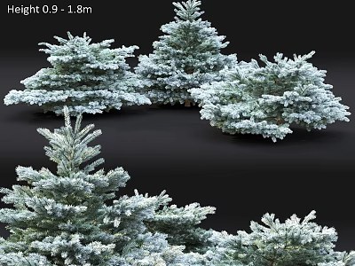 Lush Green Shrubs With Height Ranging From 0.9 To 1.8 Meters For Garden Landscaping 3d model