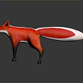 Stylish Red Fox Toy Figure in Standing Pose With White Chest and Black Legs