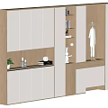 Modern Entryway Cabinet And Side Cabinet Design With Storage Plants Books And Hanging Area