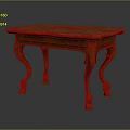 Classic Wooden Table With Intricate Carved Legs And Smooth Marble Top