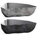 Natural Stone Coffee Table Featuring Rough Texture And Sleek Polished Top Modern Design