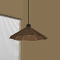 Modern Wooden Pendant Light with Umbrella Shaped Design and Window Blinds Light