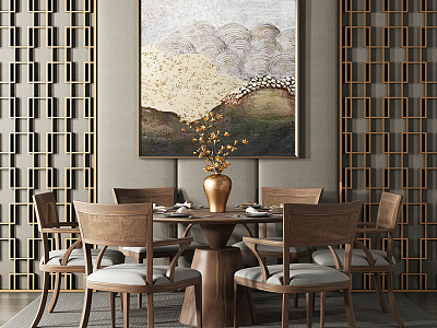 New Chinese Dining Table and Chair Combination model