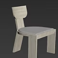 Wooden Kids Chair With Gray Padded Seat And Curved Backrest Design