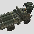 Military Vehicle With Missile Launchers Cannon And Steering Control Equipment