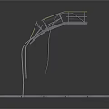 Industrial Metal Staircase And Scaffolding Structure With Platform And Railings