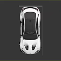Modified Sport Car With Black Roof Silver Body Graphics And Large Rear Spoiler
