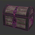 Classic Wooden Chest Furniture with Decorative Metal Straps Lock and Handles