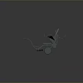 3D Model Of Gray Wheelchair Featuring Adjustable Seat Armrests And Stable Wheel Structure