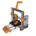Industrial 3D Printer With Orange Gray Frame Printing Platform And Digital