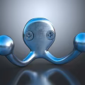 Shiny Silver Metal Hook With Modern Design And Double Ball Ends And Screws