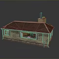 Small House Model With Red Roof Brick Chimney Beige Walls And Windows Reflection