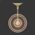 Traditional Brass Wall Lamp with Intricate Geometric Cutout Shade Tassel and Patterned Light Projection