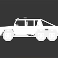 White Six Wheel Pickup Truck With Modern Rugged Design And Red Seats
