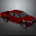 Red Double Cab Pickup Truck With Modern Exterior And Cargo Bed