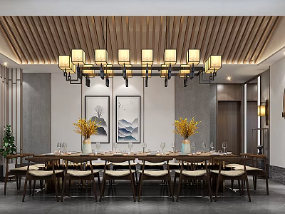 New Chinese-style private room box 3d model