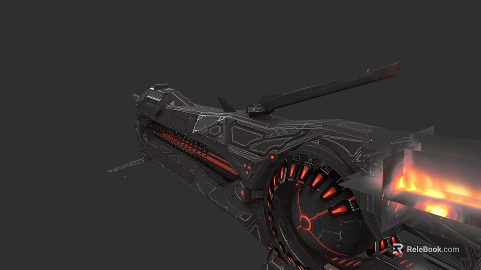 Futuristic Black Car With Sleek Aerodynamic Body And Red Accent Lights 3d model 